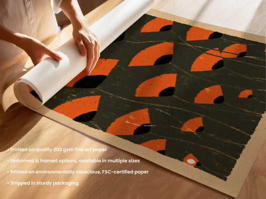 Fan-Shaped Poppies Print