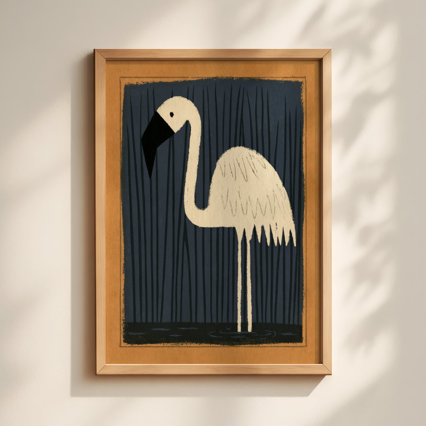 Flamingo Among the Reeds Print