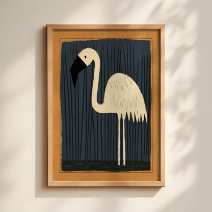 Flamingo Among the Reeds Print