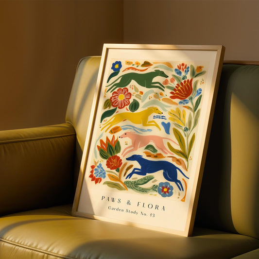 Floral Whippet Print