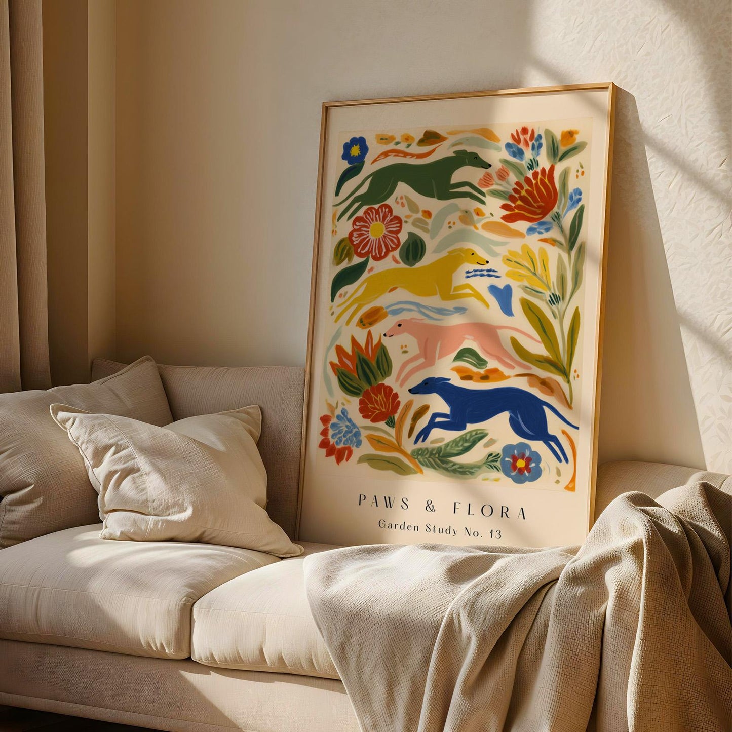 Floral Whippet Print