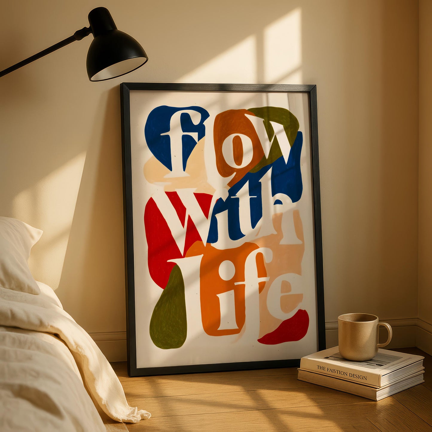 Flow With Life – Abstract Typography Print