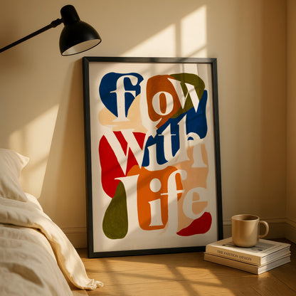 Flow With Life – Abstract Typography Print