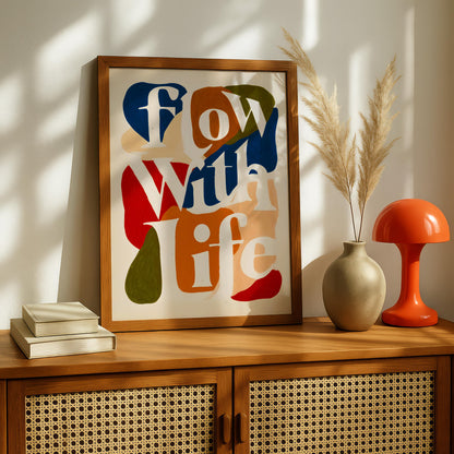 Flow With Life – Abstract Typography Print