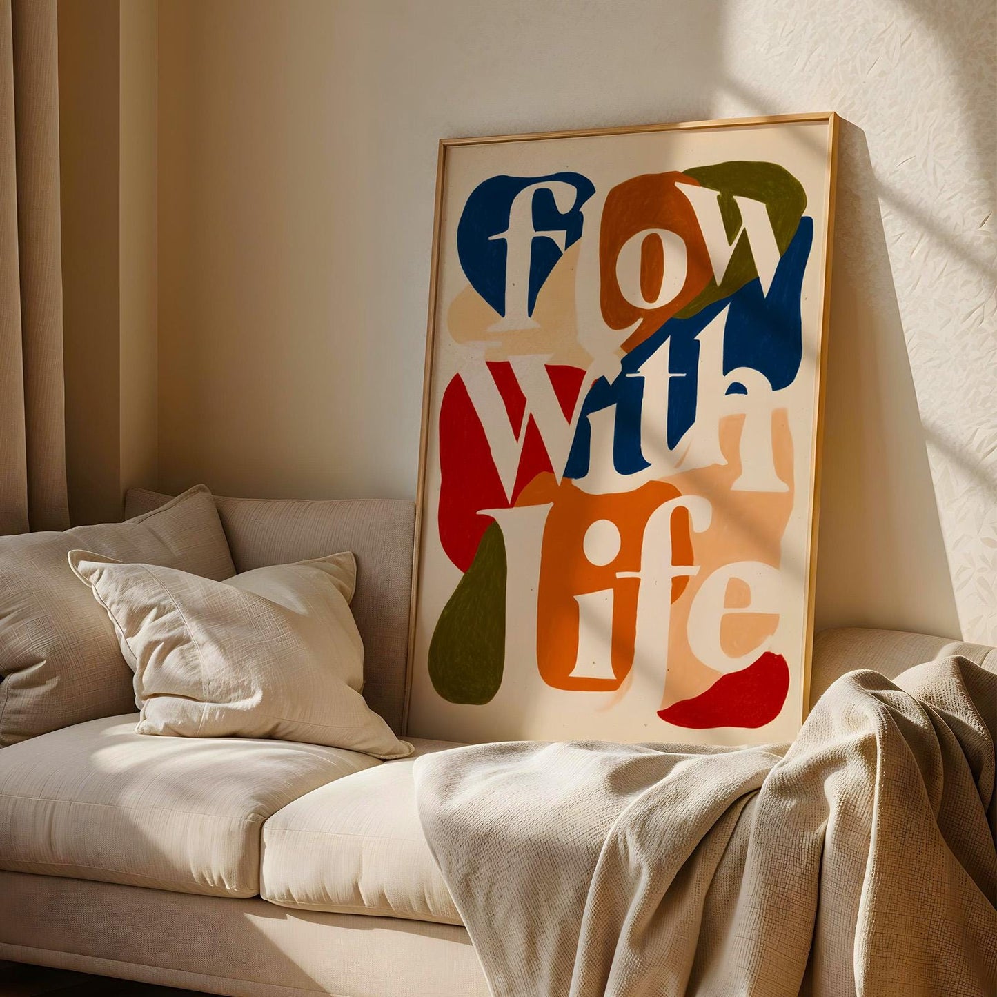 Flow With Life – Abstract Typography Print