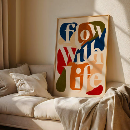 Flow With Life – Abstract Typography Print