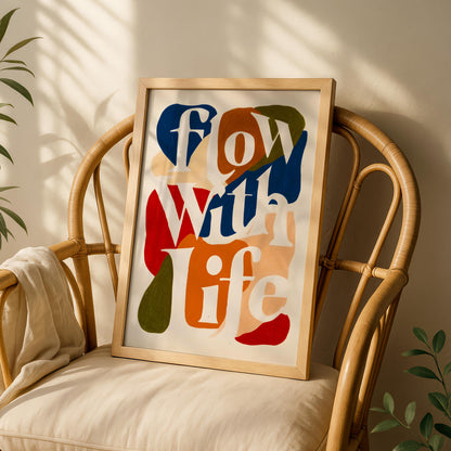 Flow With Life – Abstract Typography Print