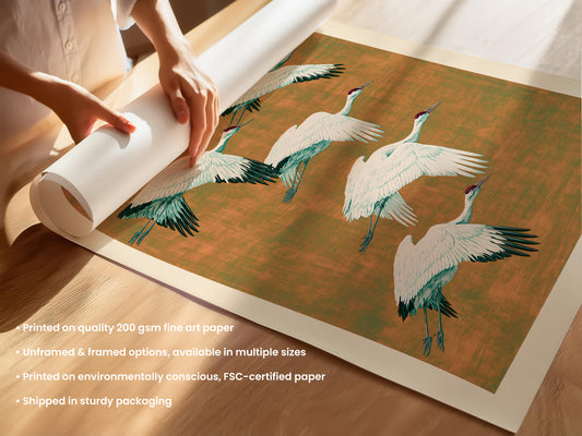 Flying Cranes Print