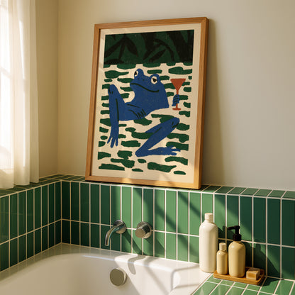 Frog Martini Wall Art Print