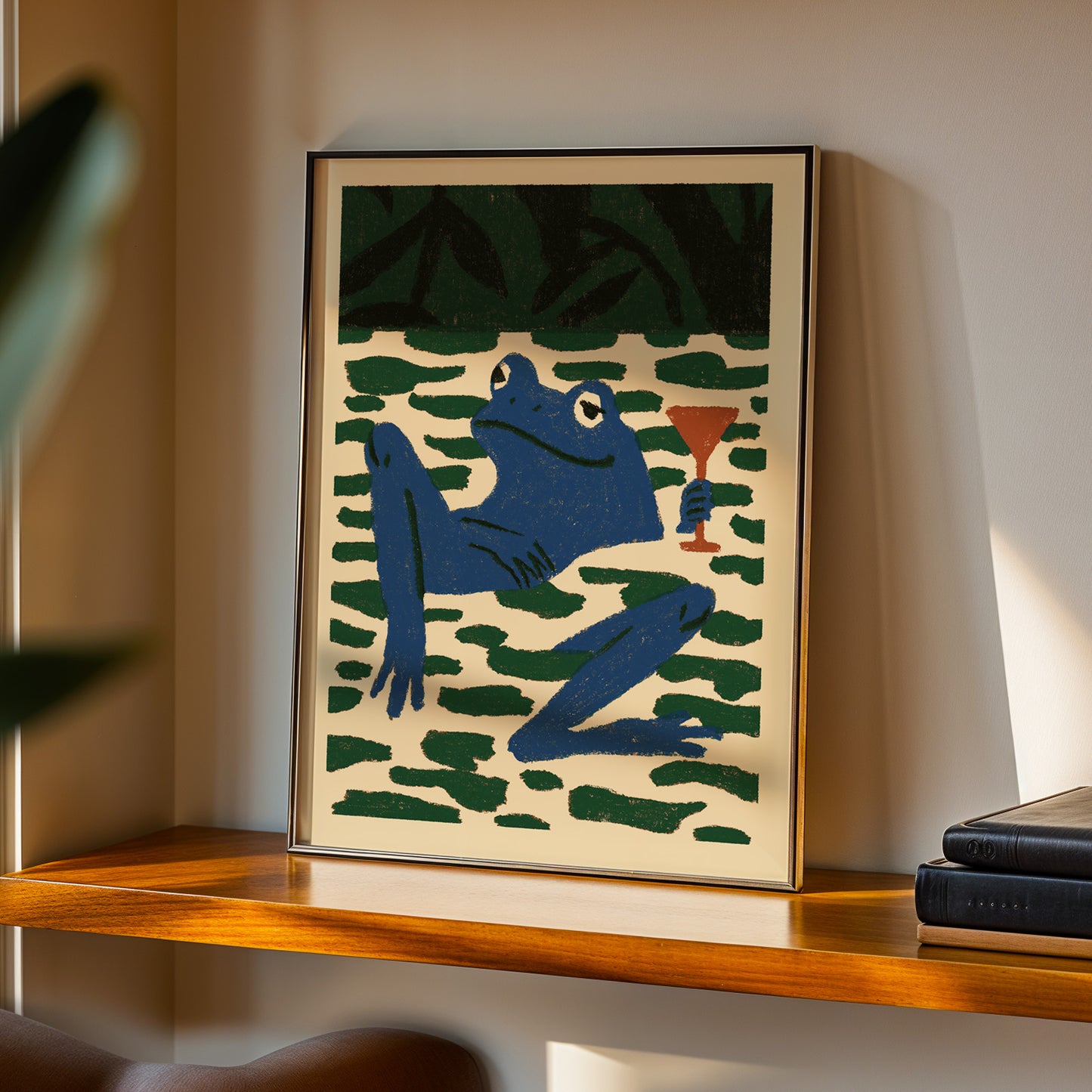 Frog Martini Wall Art Print