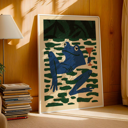 Frog Martini Wall Art Print