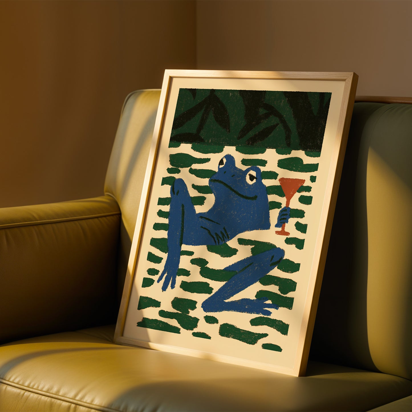 Frog Martini Wall Art Print