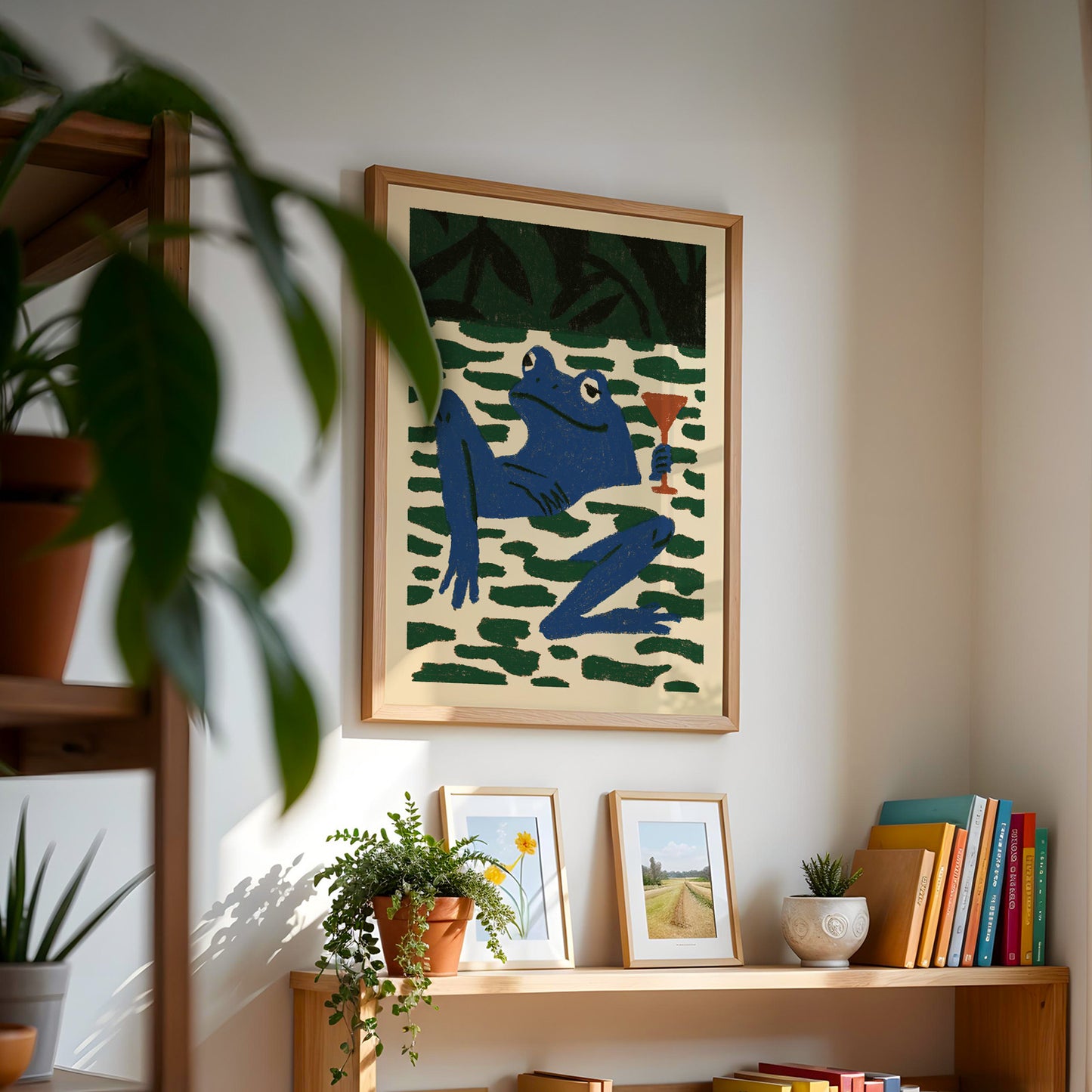 Frog Martini Wall Art Print