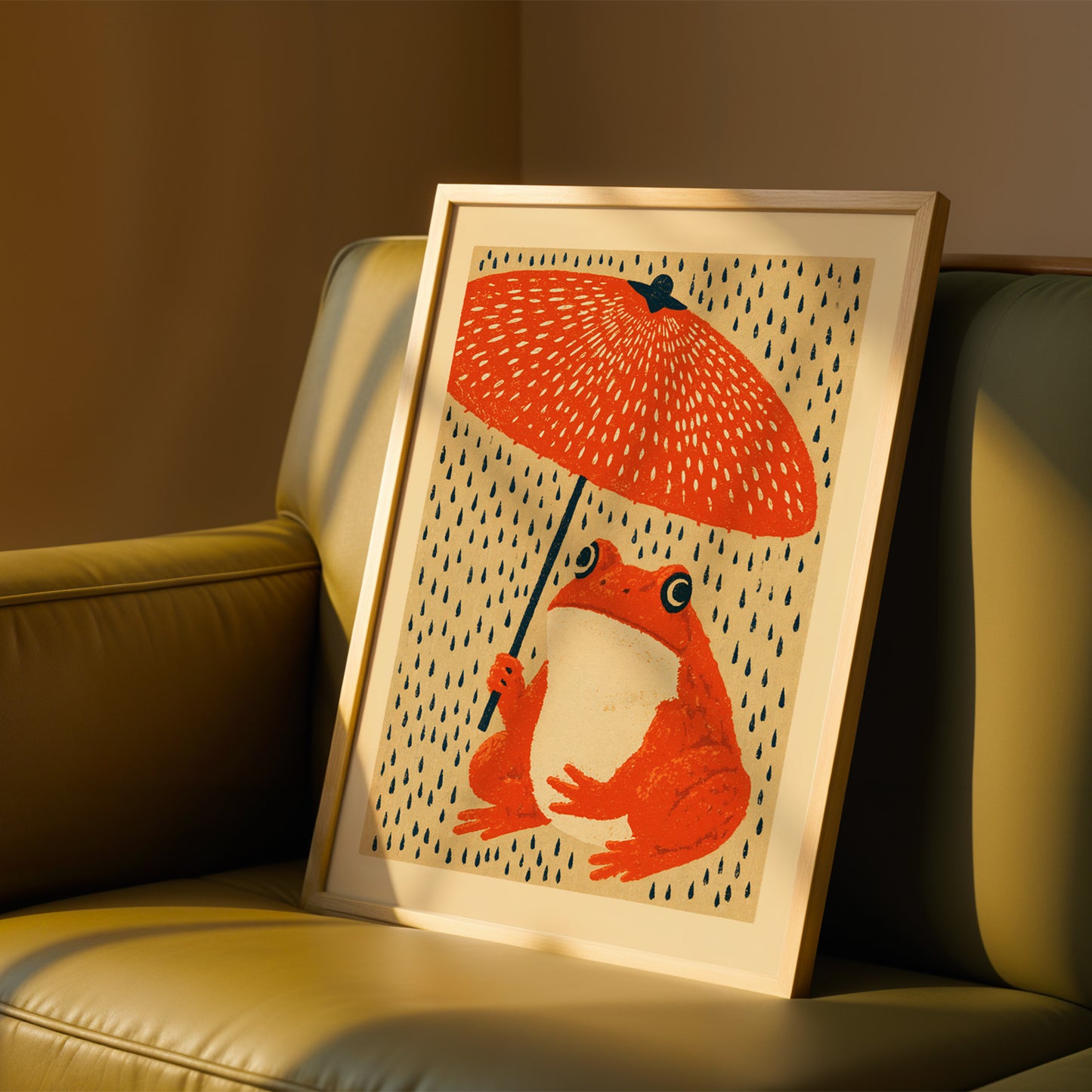 Frog Umbrella Wall Art Print