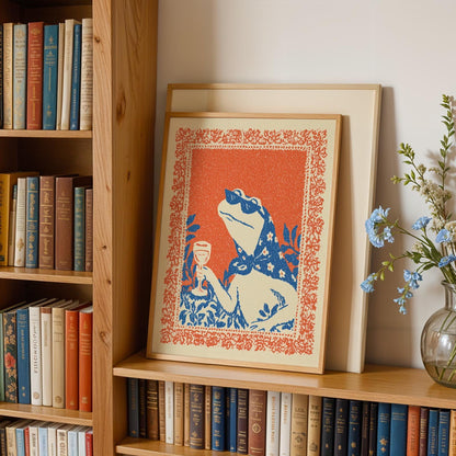 Frog Wine Print