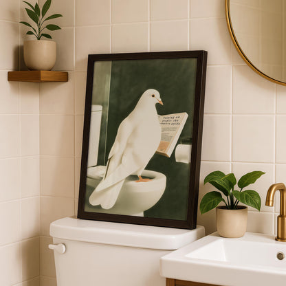 Funny Pigeon Bathroom Print