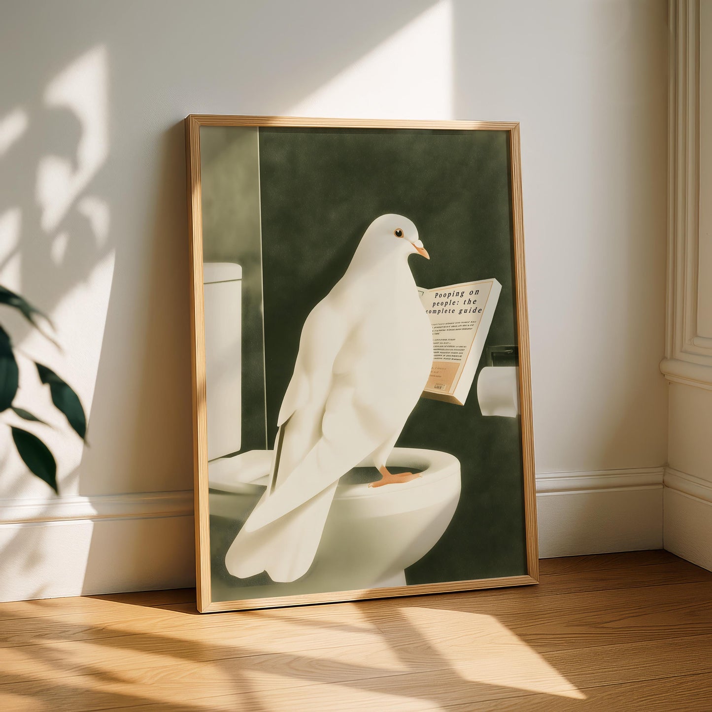 Funny Pigeon Bathroom Print