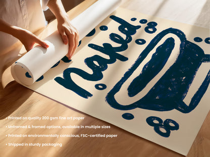 Get Naked Bathtub Print