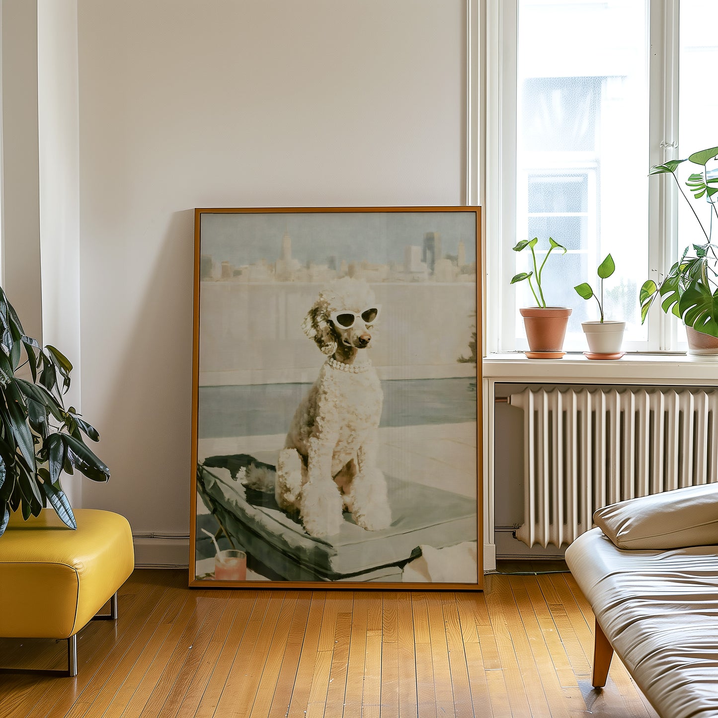 Glam Rooftop Poodle Print