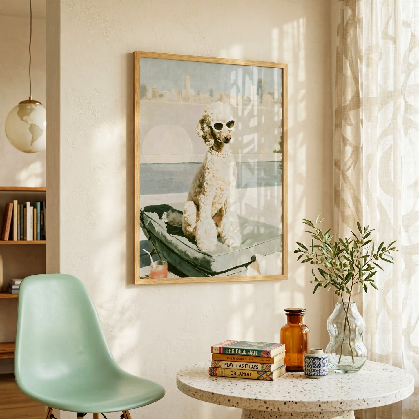 Glam Rooftop Poodle Print
