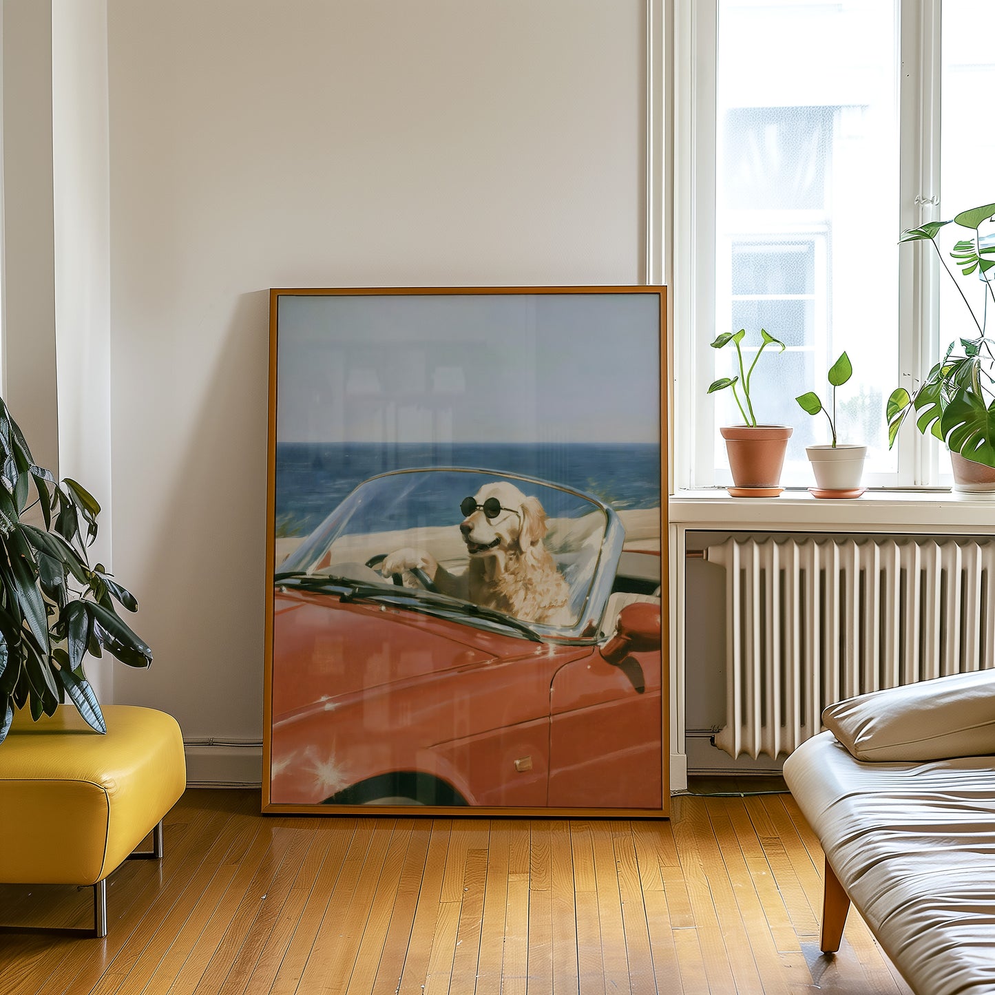 Golden Retriever Driving Print