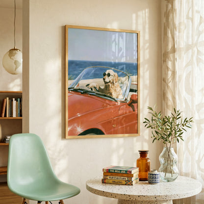 Golden Retriever Driving Print