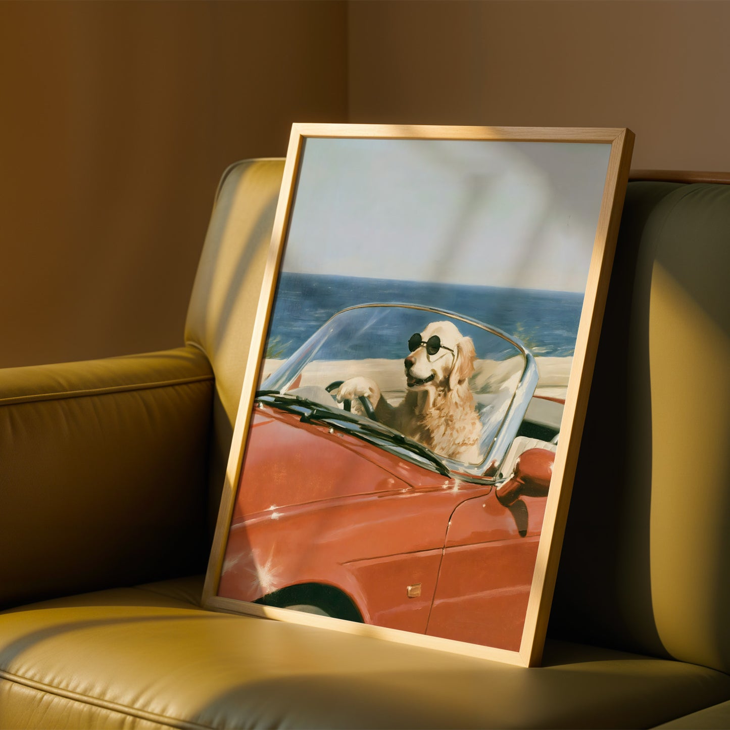 Golden Retriever Driving Print