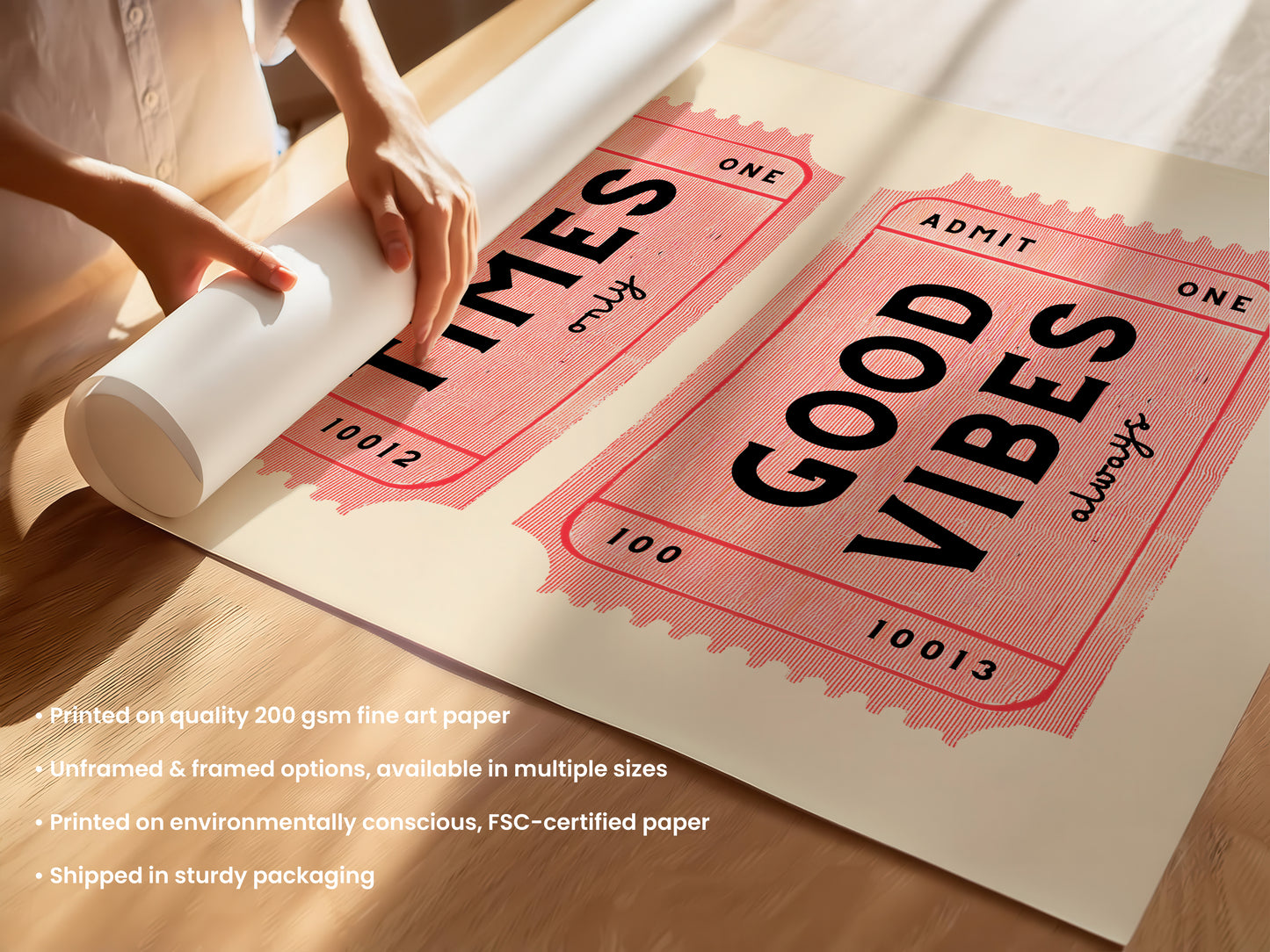 Good Times Good Vibes Ticket Print