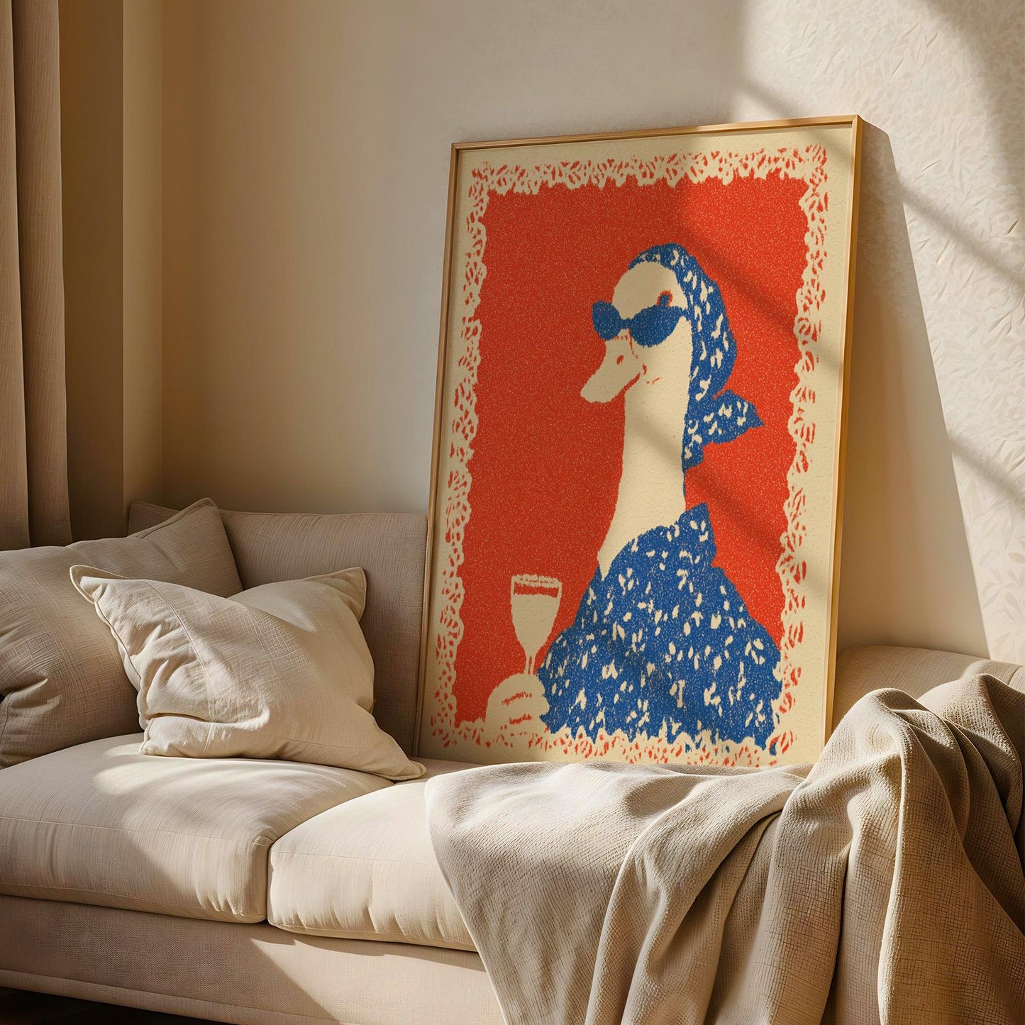 Goose Drinking Wine Print