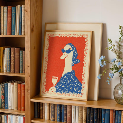 Goose Drinking Wine Print