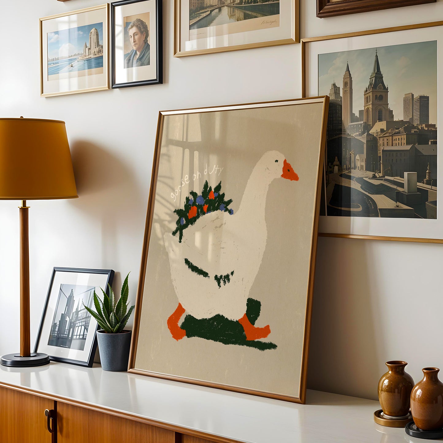 Goose On Duty Floral Print