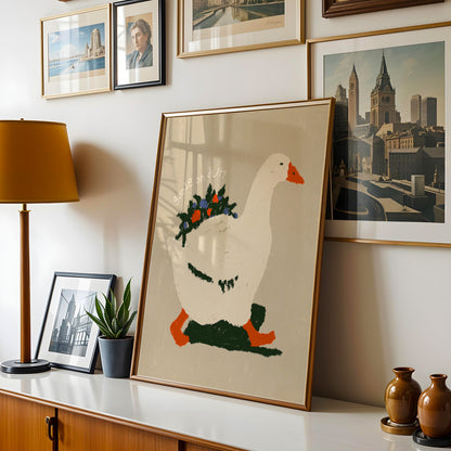 Goose On Duty Floral Print