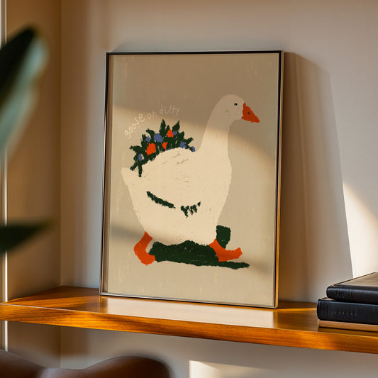 Goose On Duty Floral Print