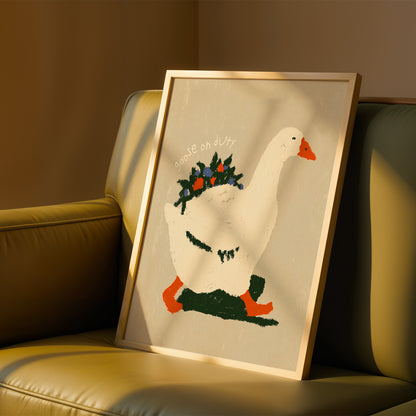 Goose On Duty Floral Print