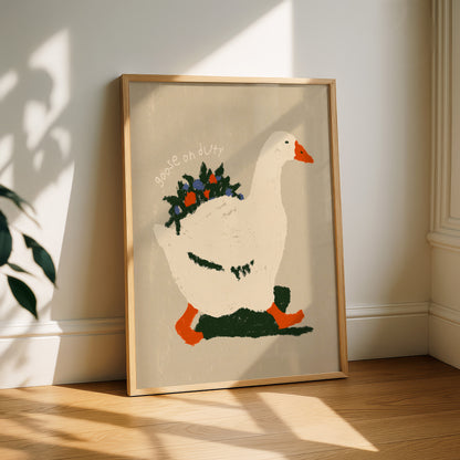 Goose On Duty Floral Print