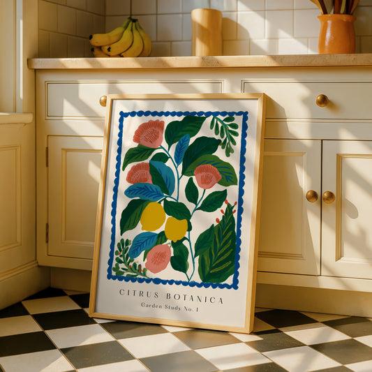 Green Blue Floral Print