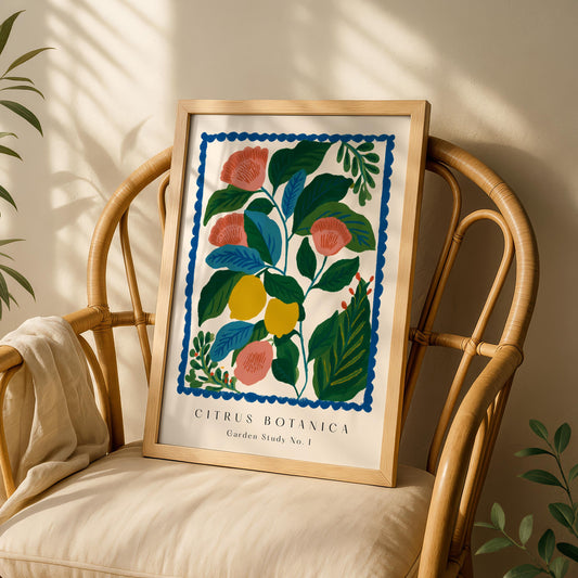 Green Blue Floral Print