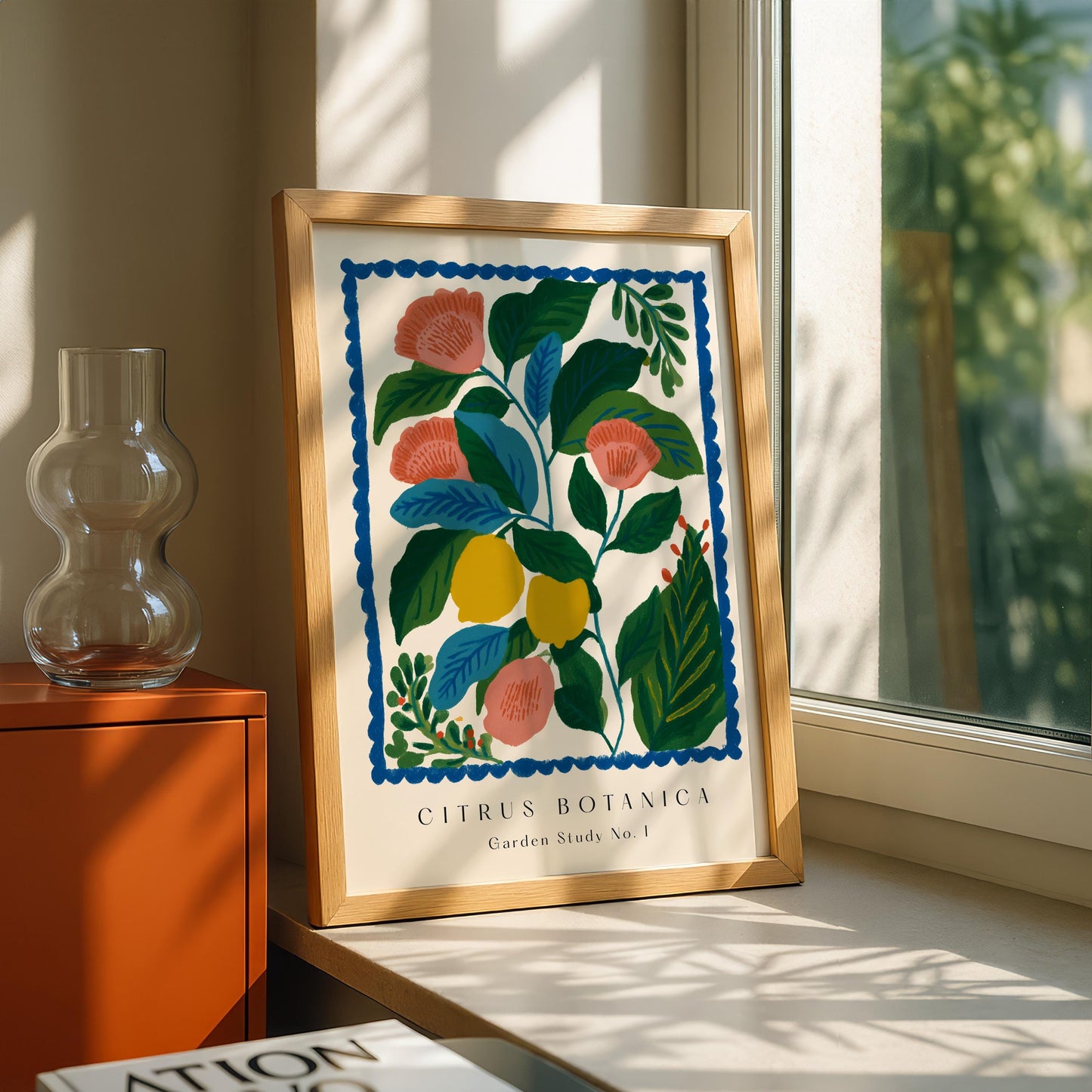 Green Blue Floral Print