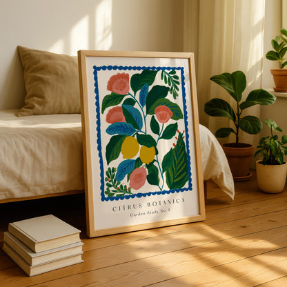 Green Blue Floral Print