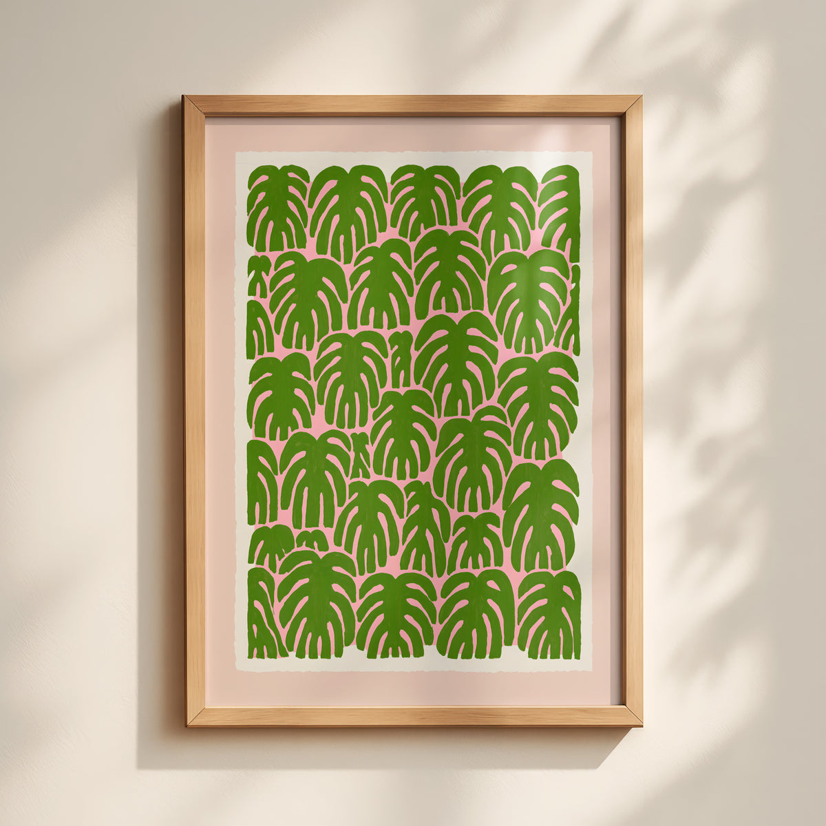 Green Monstera Leaf Print