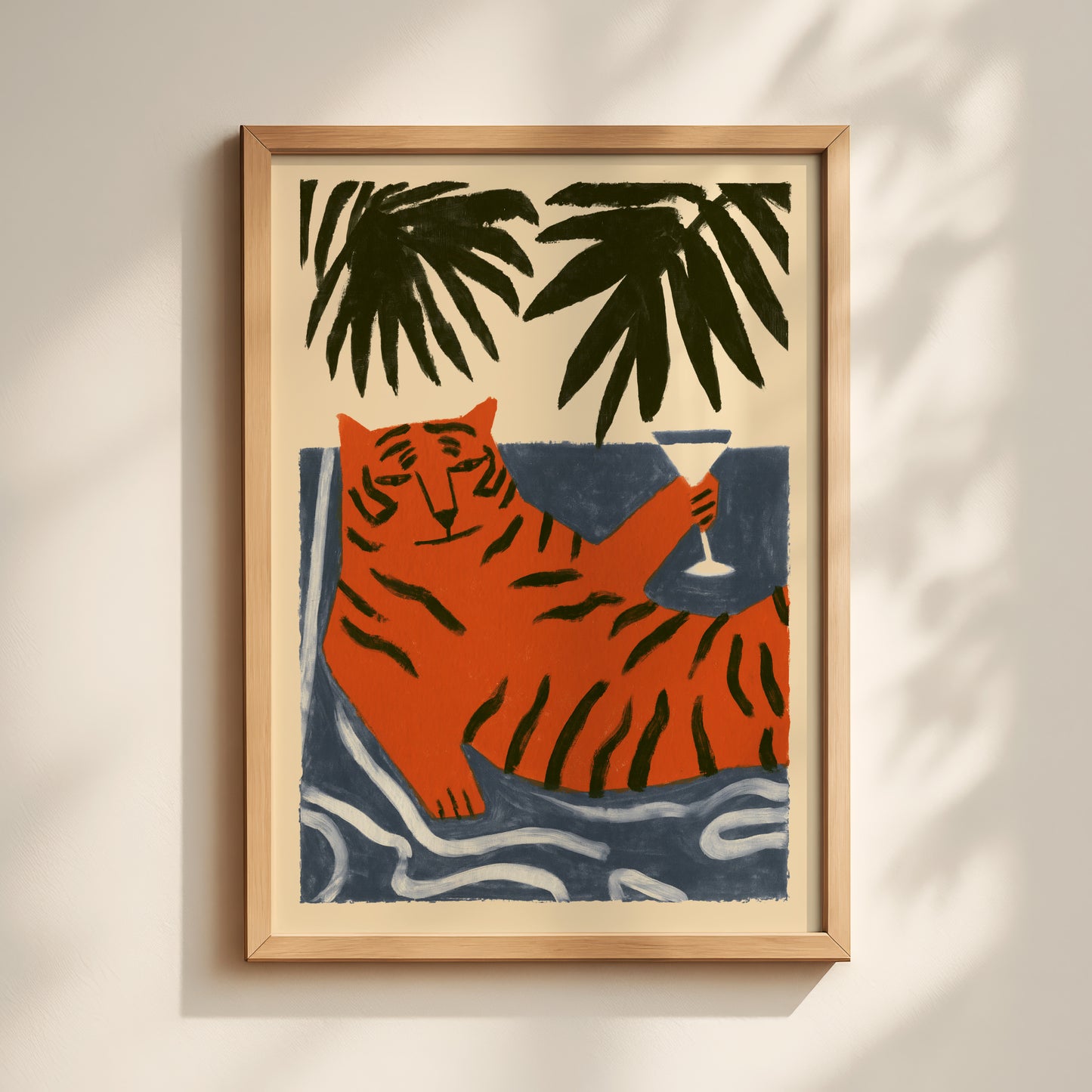 Tiger Martini Wall Art Print