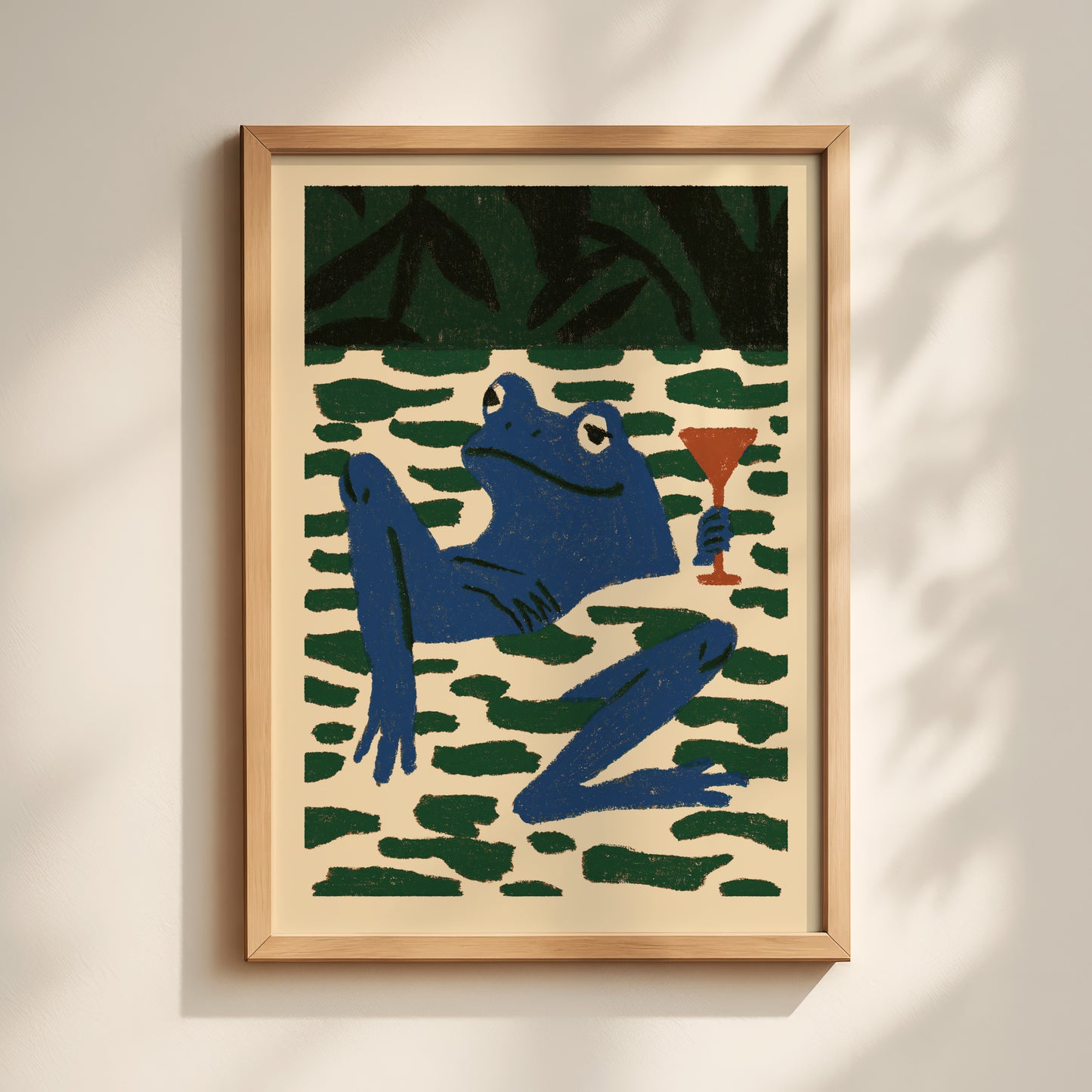 Frog Martini Wall Art Print