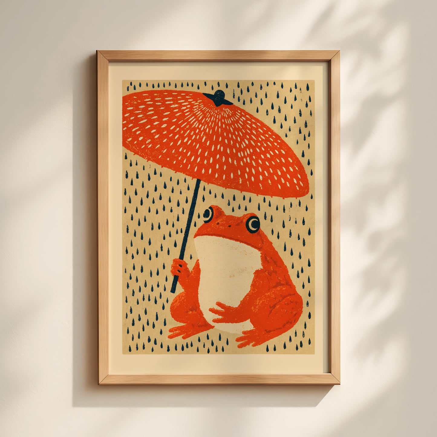 Frog Umbrella Wall Art Print