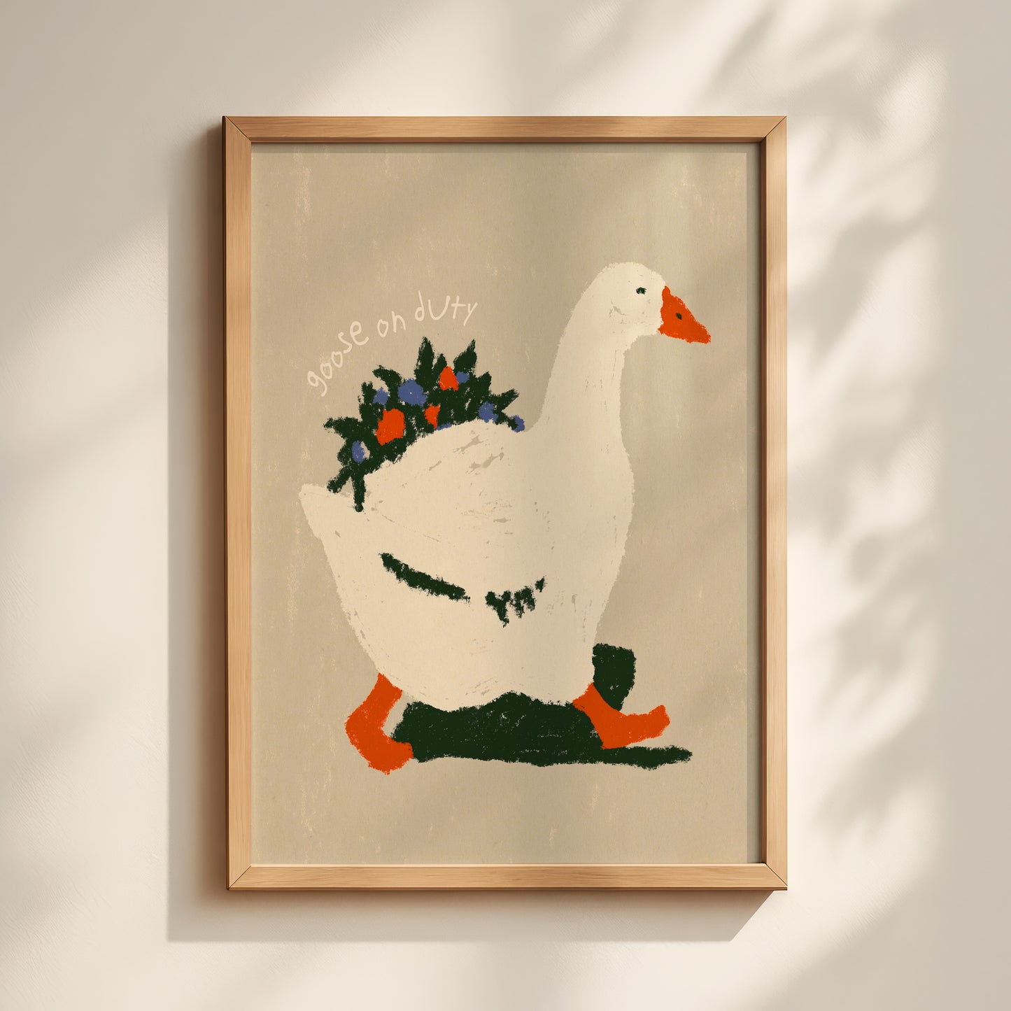 Goose On Duty Floral Print