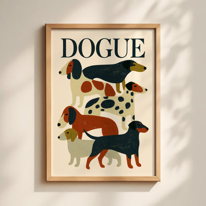 Dogue Dachshund Dog Print