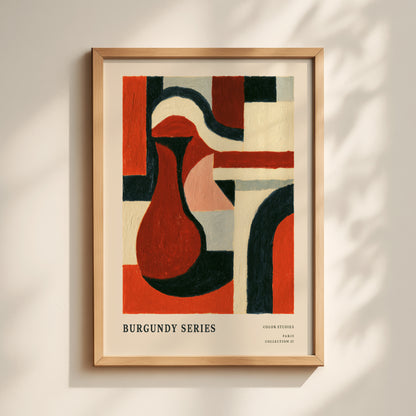 Burgundy Series Abstract Jug Print