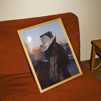 Midnight Cowgirl Horse Print