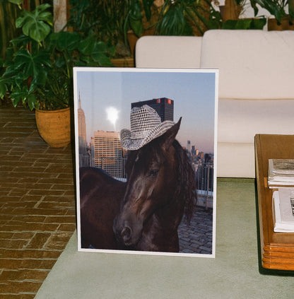 Midnight Cowgirl Horse Print