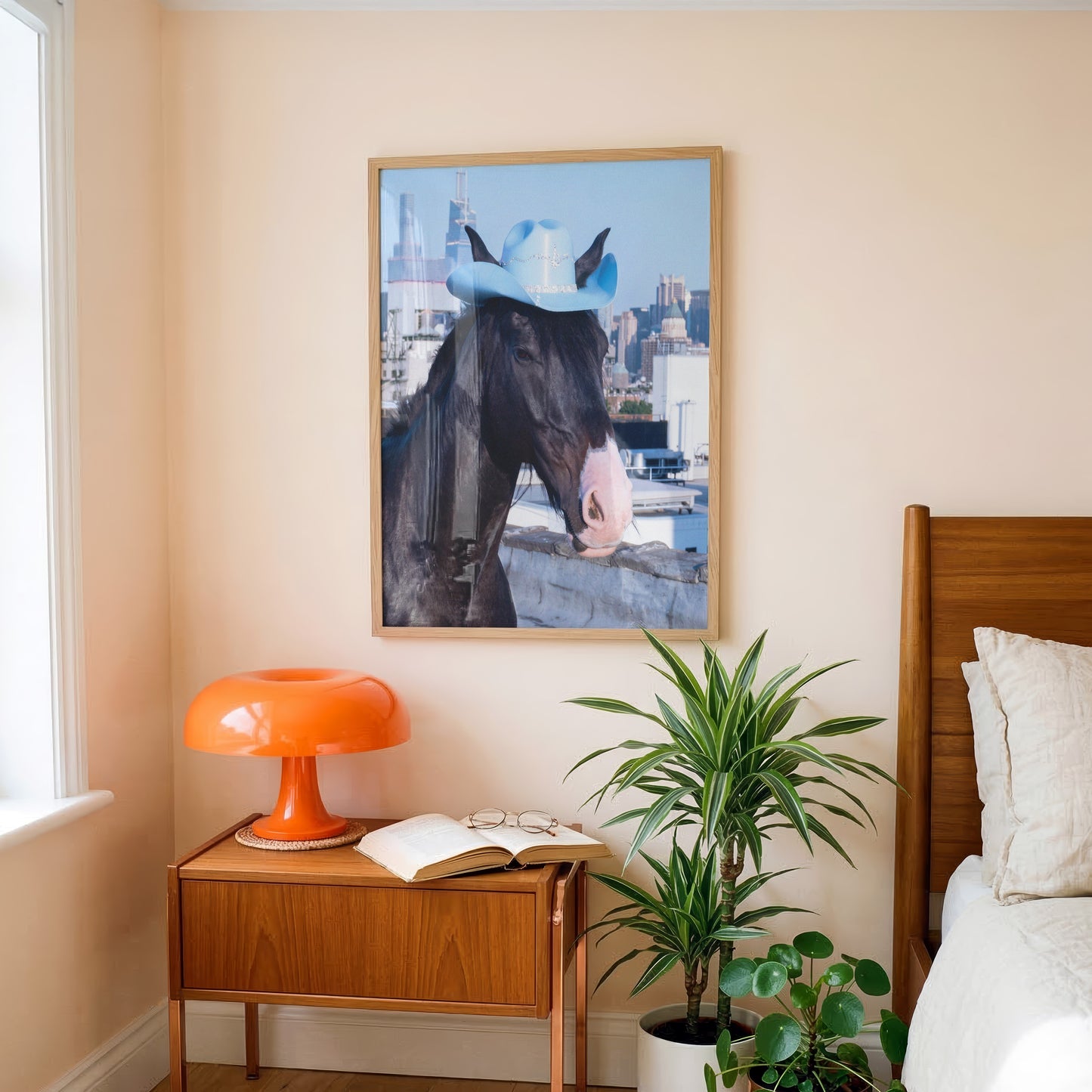 Baby Blue Cowgirl Horse Print