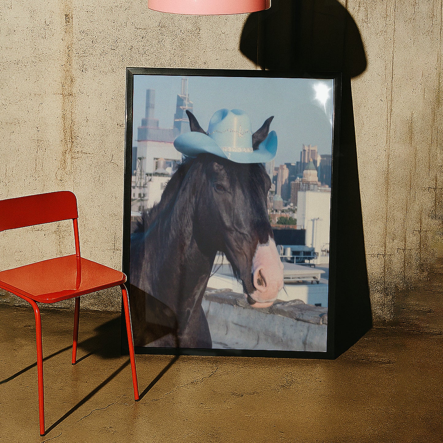 Baby Blue Cowgirl Horse Print